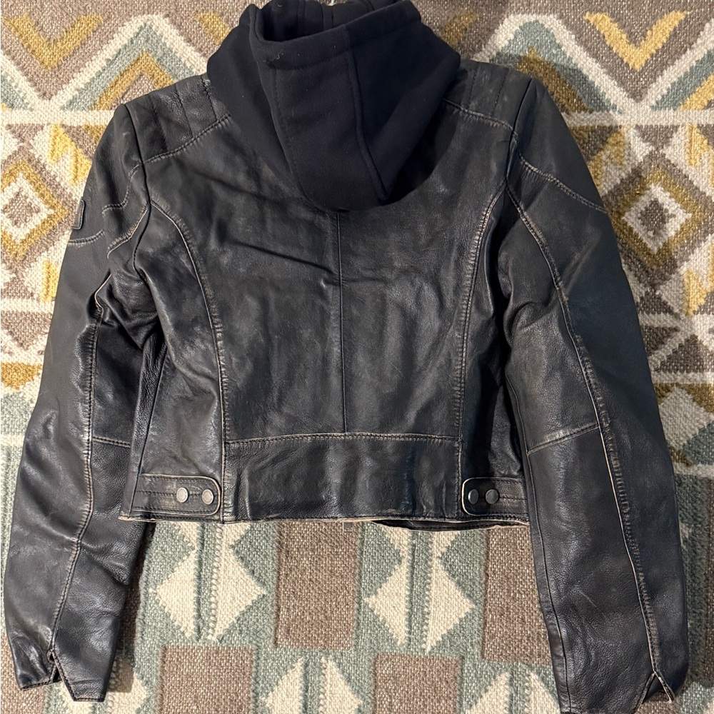 Sundance Reanon distressed leather moto jacket. New in factory plastic. - Picture 8 of 12